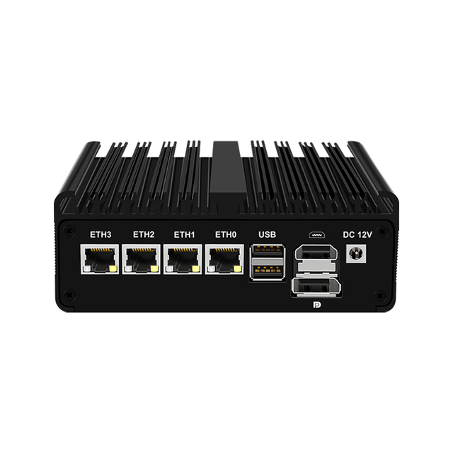 Quad Core Processor Fanless 4Lan Small Industrial Computer 2.5 G Lan Barebone Soft Router Intel 12Th Pfsense Mini Pc N150 N100