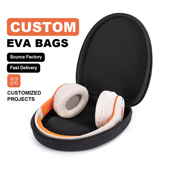 Wholesale Custom Size EVA Hard Shell Headphone Case with Zipper Factory Price Shockproof and Waterproof Features