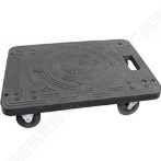 Chariot de plateforme en plastique noir à quatre roues, chariot de rangement mobile - Product Image 2