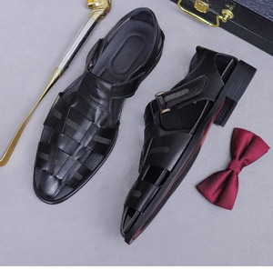 Mocassins de bureau pour hommes en cuir véritable, imperméables, antidérapants, légers, à motif floral intemporel, à enfiler, à bout fermé - Product Image 3