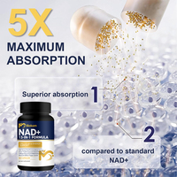 Nad Capsules Supplément pour Femmes Hommes Avec Nicotinamide Riboside Resveratrol, Quercétine, Bétaïne pour Anti-âge, Énergie, Immunitaire