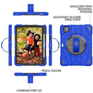 กันกระแทกและกันฝุ่น <span class=keywords><strong>iPad</strong></span> <span class=keywords><strong>Air</strong></span> <span class=keywords><strong>4</strong></span> & 5 <span class=keywords><strong>iPad</strong></span> Pro 11นิ้วเคสแท็บเล็ต2018 2022พร้อมสายคล้องมือและฝาครอบช่องใส่ดินสอสำหรับ <span class=keywords><strong>iPad</strong></span> - Product Image 1