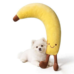 Almohada <span class=keywords><strong>de</strong></span> Peluche en Forma <span class=keywords><strong>de</strong></span> Plátano para Mascotas, Juguete Curvo para Abrazar, Reposacabezas para Perros y Gatos, Terciopelo <span class=keywords><strong>de</strong></span> Cristal, Algodón, Lavable a Máquina, para Cachorros y Gatitos - Product Image 1