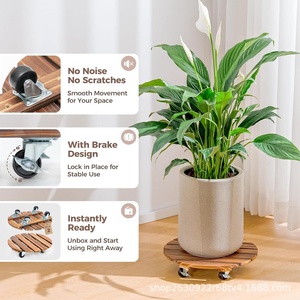 Support de <span class=keywords><strong>pot</strong></span> de <span class=keywords><strong>fleurs</strong></span> mobile à <span class=keywords><strong>roulettes</strong></span> rondes, support de plantes mobile, base de <span class=keywords><strong>pot</strong></span> de <span class=keywords><strong>fleurs</strong></span> <span class=keywords><strong>pour</strong></span> balcon intérieur, style minimaliste et nouveau style chinois - Product Image 3