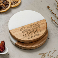 Sous-verres personnalisés de luxe en marbre et bois, gravés avec nom, résistants à la chaleur, pour tasses à thé, cadeaux souvenirs pour invités, idéal pour les fêtes