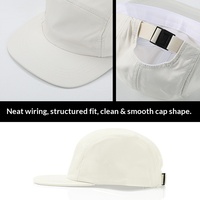 Gorra de running lisa con logo personalizado, sin estructura, tipo camper, de poliéster impermeable, de 7 paneles.