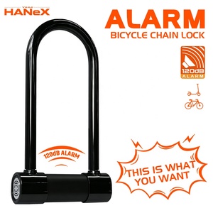 HANEX Nouveau cadenas en U antivol portable pour vélo Alarme en acier en forme de U Cadenas pour vélo de montagne <span class=keywords><strong>Accessoires</strong></span> de vélo - Product Image 5