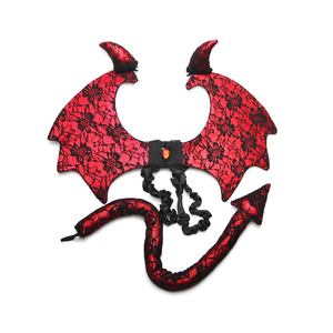 Dentelle et <span class=keywords><strong>cornes</strong></span> du diable rouge, ensemble <span class=keywords><strong>de</strong></span> <span class=keywords><strong>cornes</strong></span> et queue pour fête d'halloween, carnaval, démon - Product Image 1
