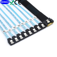 Cable de conversión de disco duro PCI-E Slimline SAS SFF-8654 8I con conector antidesviación a 8X SATA de cabezal recto