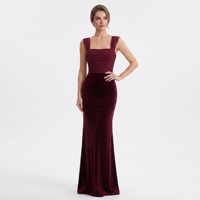 Robe de soirée vintage bordeaux en polyester, ornée de perles et d'appliques en cristal, coupe ajustée, ligne A, longueur cheville, vente en gros, sur mesure