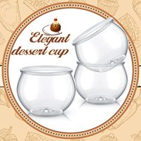 Bol en plastique rond jetable, petit bol transparent pour parfait, idéal pour les mariages, les événements, les anniversaires, les mousses, les puddings, les apéritifs
