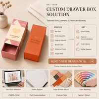 Boîte cadeau coulissante avec logo personnalisé en relief, plateau intérieur pliable, boîte d'emballage cosmétique en carton ondulé, soins de la peau, beauté