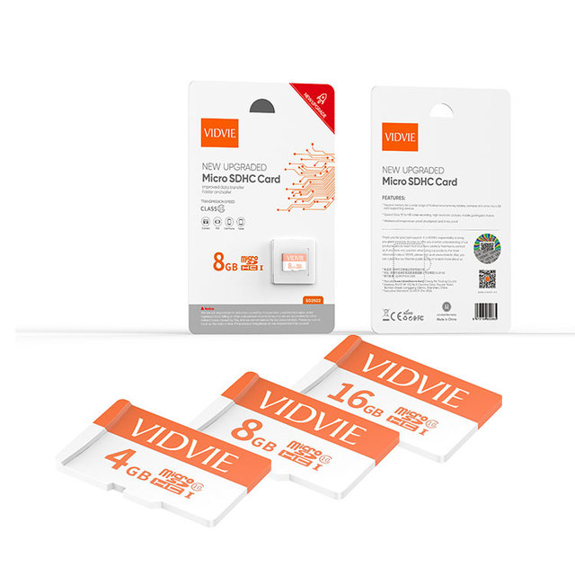 VIDVIE New Upgraded Micro Memory Card Class 10 30-50MB/S Reading Speed SDXC Card 4GB/8GB/16GB