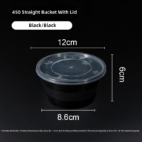 Bol à soupe rond en plastique PP de 300 ml avec couvercle hermétique, compatible micro-ondes, récipient jetable pour soupe chaude et bouillie