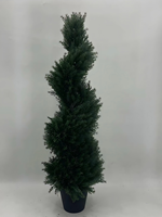 Pohon Spiral Buatan, Pohon Topiary Spiral Luar Ruangan, Pohon Cedar Cypress Palsu, Tahan UV, Pot Plastik, Tanaman Buatan, Tanaman Hijau