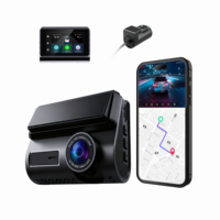 Caméra embarquée 4G LTE avec diffusion vidéo en direct, GPS, double objectif avant et arrière 2K+1080P, écran LCD IPS 3 pouces