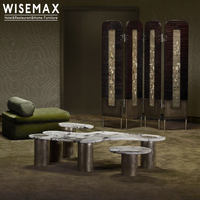 WISEMAX meuble table basse multifonction de haute qualité, table centrale de salon, table basse de luxe en marbre doré