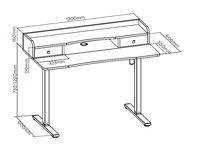 Table de bureau électrique double couche sur pied Bureau ergonomique réglable en hauteur Cadre de bureau intelligent avec tiroir en tissu