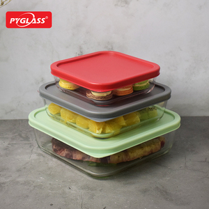 Đĩa Hầm Thủy Tinh Cao Cấp Có Nắp Đậy-Dụng Cụ Làm Bánh Thủy Tinh 3 Món Và Thực Phẩm Thủy Tinh-Bộ Đựng Đồ, Chảo Vuông - Product Image 4