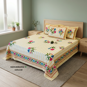 Discharge Print Bedding Set Cotton <b>Bed</b> Sheet Set Pillow <b>Covers</b> 110x110 Bedding for Home Hotel - Product Image 2