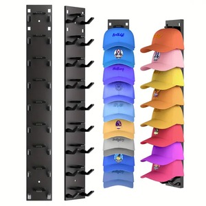 <span class=keywords><strong>CB01</strong></span> Nuevo Soporte de Almacenamiento para Gorras de Béisbol con Adhesivo Fuerte, Colgador de Pared para Sombreros, Gancho para Gorras, Estante de Exhibición Multicapa para Almacenamiento de Sombreros - Product Image 1