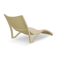 Chaise longue d'extérieur ergonomique en plastique en forme de S, imperméable, à lattes, pour piscine et resort