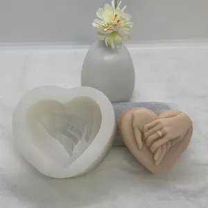 Molde de silicone para presente de Dia dos Namorados, molde de silicone para sabonete e aromaterapia DIY, mão com mão, presente para o Dia dos Namorados