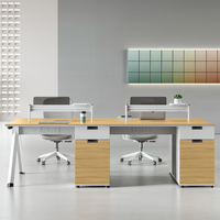 Poste de travail en îlot de bureau avec cloison, mobilier de bureau en forme de L pour 4 à 6 personnes, bureau informatique avec cloison, mobilier de bureau
