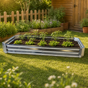 Jardinière surélevée galvanisée 8x4x2 pieds, bac à plantes extérieur, jardinière en métal pour légumes, fleurs et herbes - Product Image 1
