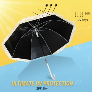 Customized Color Three-Fold Ruffle Bridal Umbrella Long Handle Lace <b>Sunshade</b> Elegant Manual Business Gifts Advertising Novelty - Product Image 5