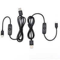 Câble USB-A mâle vers Type C mâle avec interrupteur marche/arrêt, câble de charge USB 2.0 pour éclairage LED, faible MOQ