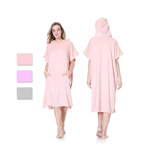 Hot Sell Microfiber Coral Fleece Adults Hooded Surf Poncho <b>Changing</b> <b>Robe</b> <b>Swimming</b> Pool Change Beach Surf Poncho Towel - Product Image 3