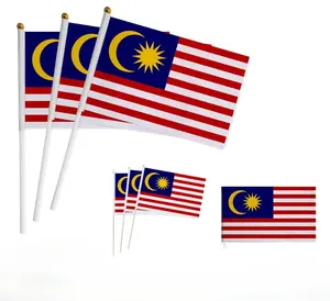 マレーシアの小さな国旗総選挙ファンフェスティバル屋外広告ポール付きの小さな旗