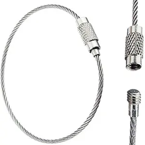 Attaches à bagages en acier inoxydable robustes, boucles pour étiquettes, porte-étiquettes, fils de 1,5 mm, porte-clés, câbles de 4 pouces - Product Image 1