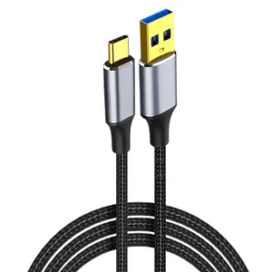 Nylon trenzado chapado en oro USB3.0 5Gbps Cable de extensión de transferencia de datos súper rápido USB A macho a macho/hembra/USB C/Micro-B Cable OTG