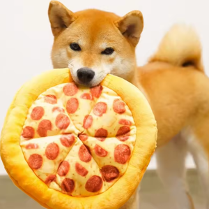 Jouet à mâcher interactif en peluche en forme de pizza pour animaux de compagnie, écologique, avec sons, pour le nettoyage des dents, vente en gros - Product Image 2