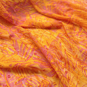 Jacquard naranja <span class=keywords><strong>Rosa</strong></span> 100% poliéster tela contraste Color impreso para verano Hanfu Cheongsam vestido tejido trama hogar Textiles B - Product Image 1
