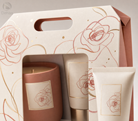 Individuell Bedruckte Starre Karton-Geschenkbox mit Griff für Kerzen, Wimpern, Schmuck und Kosmetikprodukte