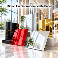 Panneau composite en aluminium miroir 3 mm 1220x2440 mm argenté pour façade de comptoir de réception