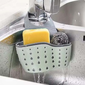 <span class=keywords><strong>Support</strong></span> <span class=keywords><strong>d</strong></span>'évier de cuisine en plastique réglable Double panier de vidange suspendu étagère éponge à savon organisateur <span class=keywords><strong>support</strong></span> de robinet de salle de bain - Product Image 1