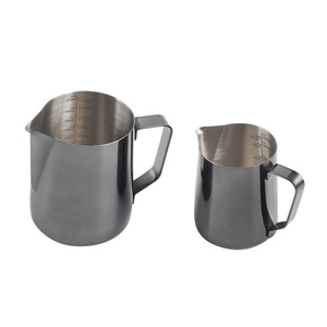 Pichet à mousse de lait en acier inoxydable 10oz, design minimaliste, accessoire durable pour le café et le thé - Product Image 3
