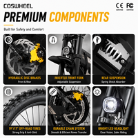 Coswheel pour moto tout-terrain R6000, 7000W de puissance maximale, 60V30Ah, cadre en alliage, pneus 70/100 19M/C, frein à disque hydraulique, LED, NFC, >80km/h