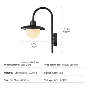 Lámpara de Pared <span class=keywords><strong>Exterior</strong></span> Moderna de Acero Inoxidable y Acrílico, Impermeable IP65, para Jardín, Patio, Villa, Iluminación Arquitectónica Minimalista - Product Image 2
