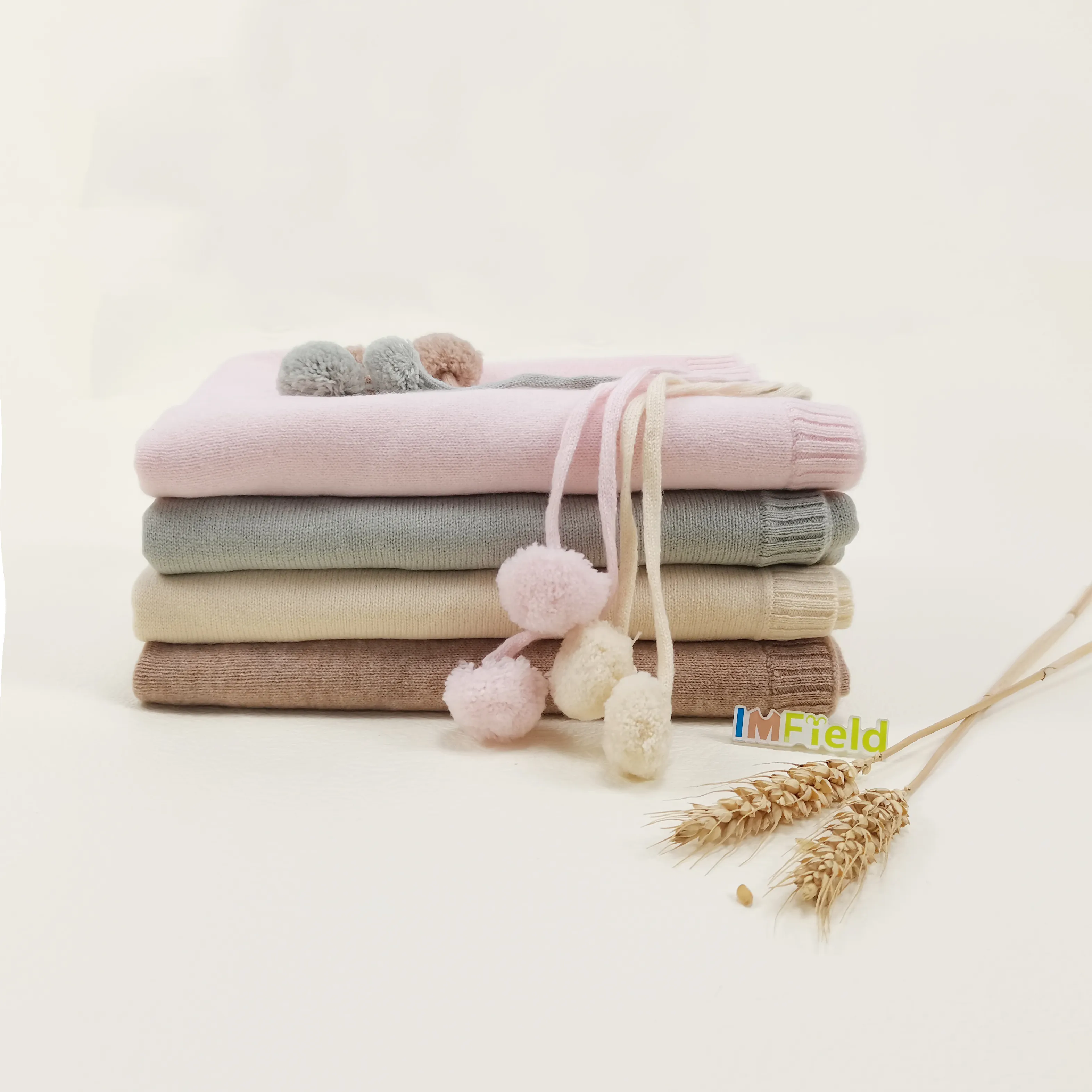 Custom Newborn Baby Wrap Swaddle Cashmere Blanket Sleeping Knit Toddler 100% Cashmere Baby Blanket