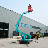 Plateforme élévatrice araignée autopropulsée sur chenilles Longqing LQ-100 14,2 m certifiée CE avec pieds de support hydrauliques pour travaux en altitude