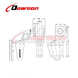 <span class=keywords><strong>DAWSON</strong></span> EN 13411-6 Offener Keilsockel, Drahtseilsockel mit Spaltpin und Sicherheitsbolzen - Product Image 6