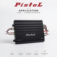 Amplificateur de voiture PISTOL Classe AB 4 canaux 4 ohms pour système audio de voiture JB-480