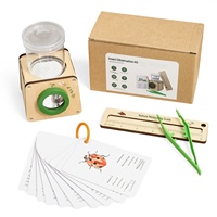 Kit scientifique en bois pour l'exploration des insectes et des plantes en extérieur : Jumelles réfractrices et loupes éducatives Modèle PTZ2501