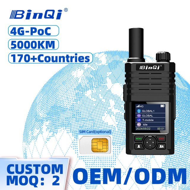 BinQi BQ-K36-2 Android Real PTT System Radio 4G POC Radio Taxi Service Walkie Talkie Long Range Two Way Radio SIM Card