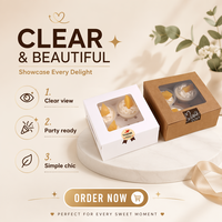 Boîte à gâteaux personnalisée en gros avec fenêtre, boîte à pâtisserie écologique pour pâtisseries, boîte en papier kraft